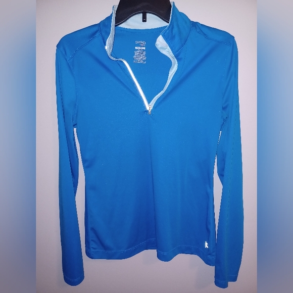 Danskin Now Women's Blue Quarter-Zip Top Pullover - Picture 3 of 4